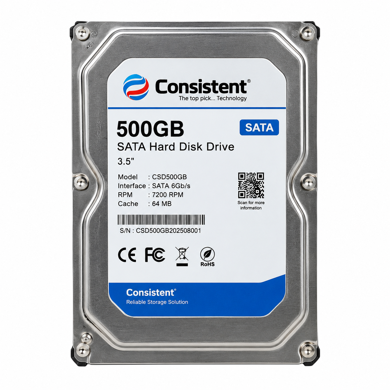 Consistent 500GB SATA HDD
